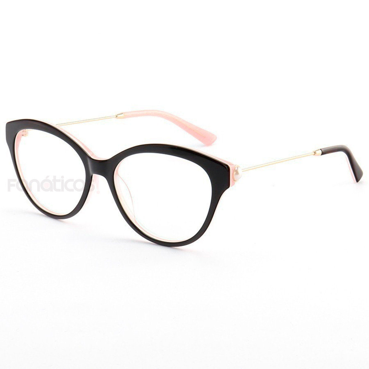 Armação de Óculos Gatinho VMU0082 Preta e Rosa