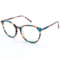 Armação de Óculos Redonda CH58663 Azul Tartaruga
