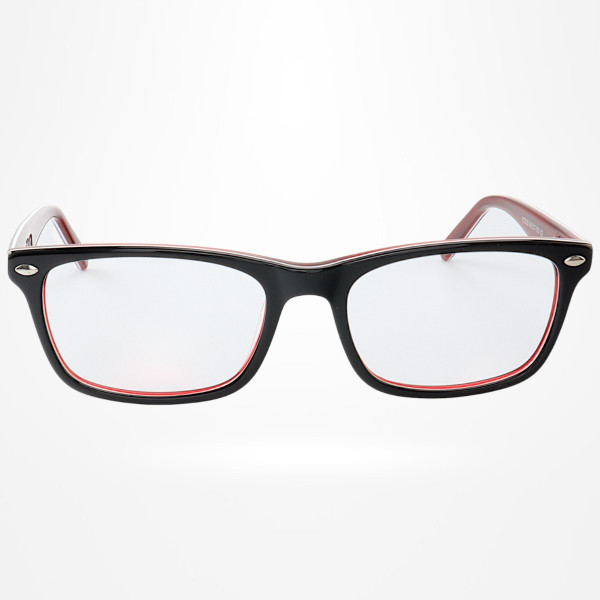 Armação de Óculos Retangular PZ3528 Infantil Preto e Vermelha