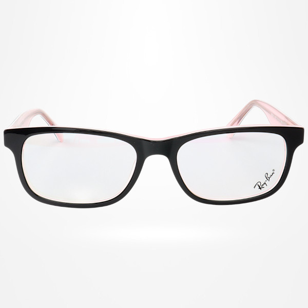 Armação de Óculos Retangular RB2210 Infantil Preto e Rosa	