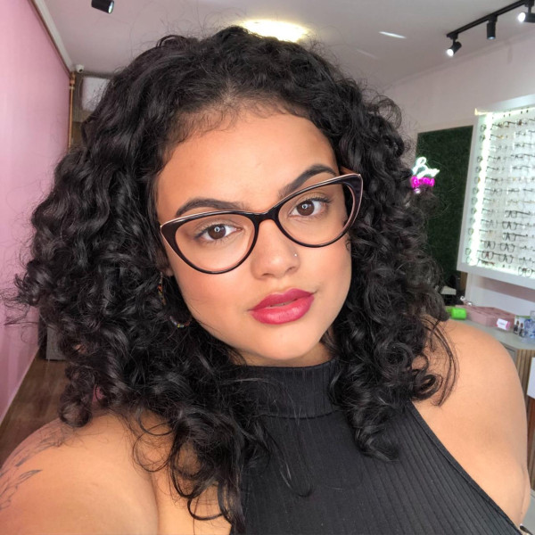 Armação de Óculos Gatinho CD 80633 Preto e Rosa