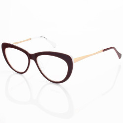 Armação de Óculos Gatinho VMU01V Bordo e Branco
