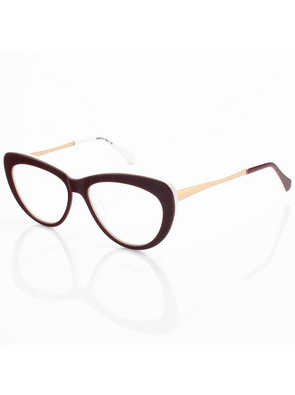 Armação de Óculos Gatinho VMU01V Bordo e Branco