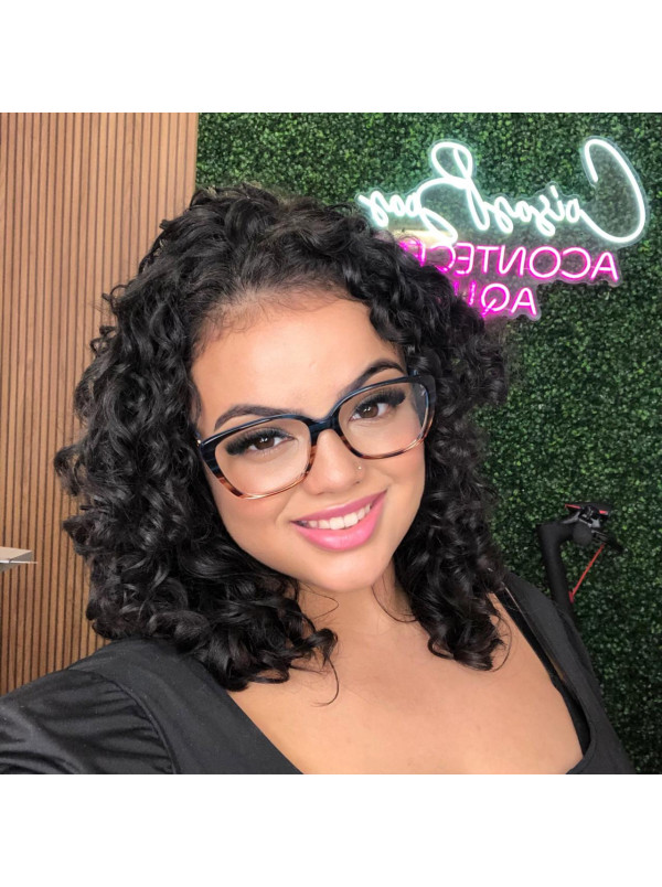 Armação de Óculos Gatinho LQ0139 Azul Degrade