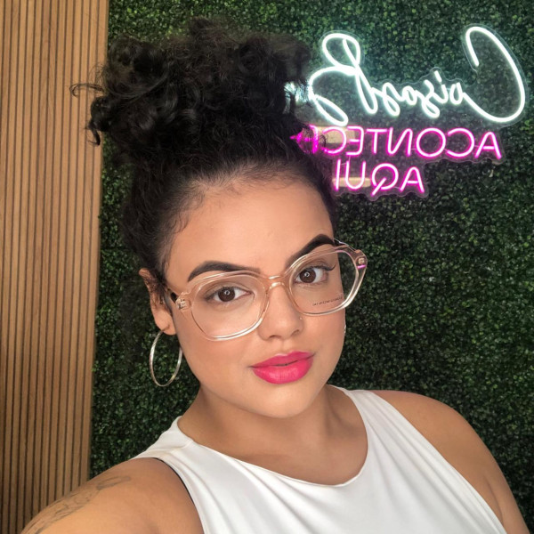 Armação de Óculos Quadrado LQ6012 Creme Translúcido