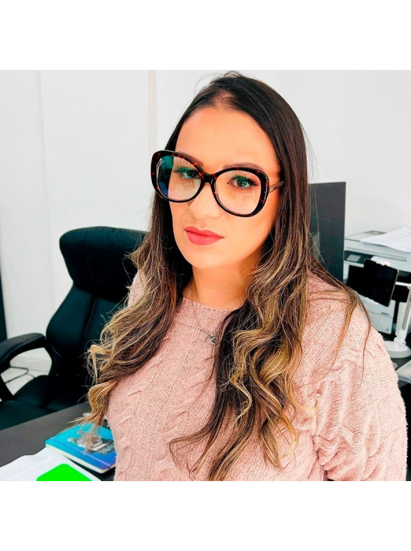 Armação de Óculos Quadrada CL00110 Marrom Tartaruga