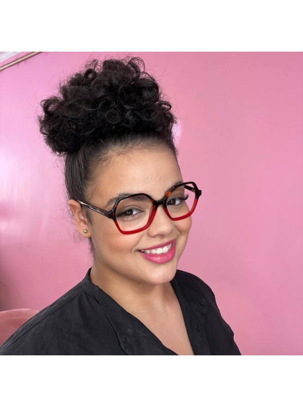 Armação de Óculos Quadrada VO5363 Vermelho e Tartaruga