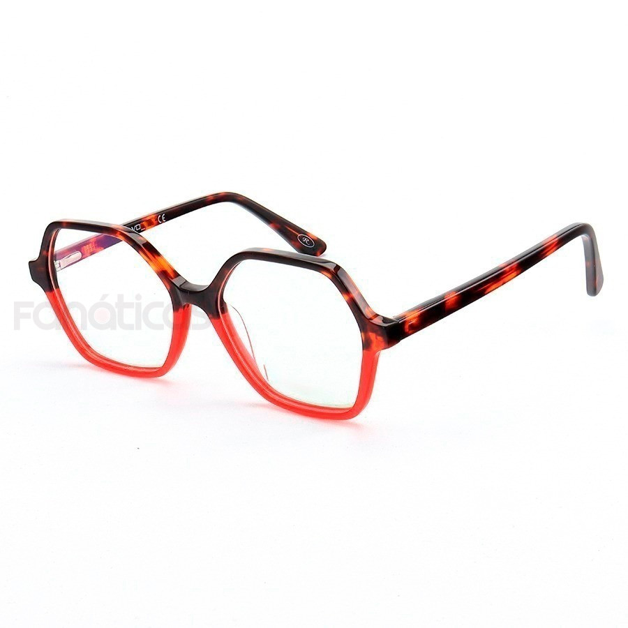 Armação de Óculos Quadrada VO5363 Vermelho e Tartaruga