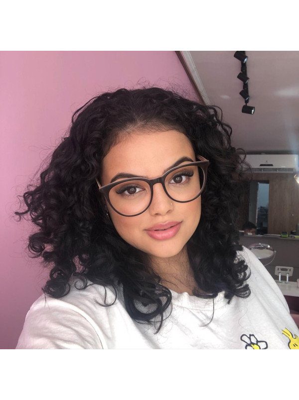 Armação de Óculos Redondo TH1451 Marrom e Rosa