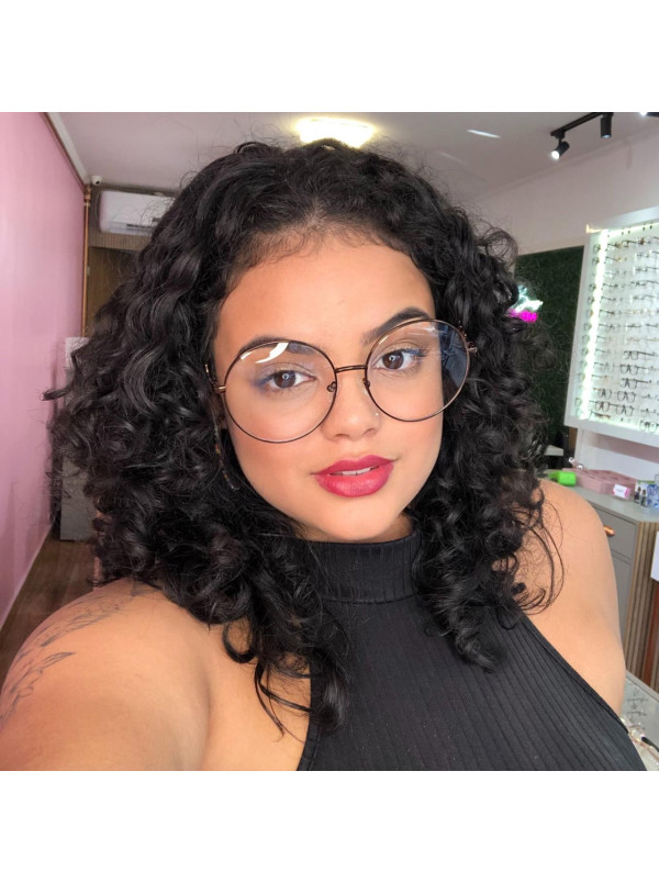 Armação de Óculos Redondo Signature Marrom