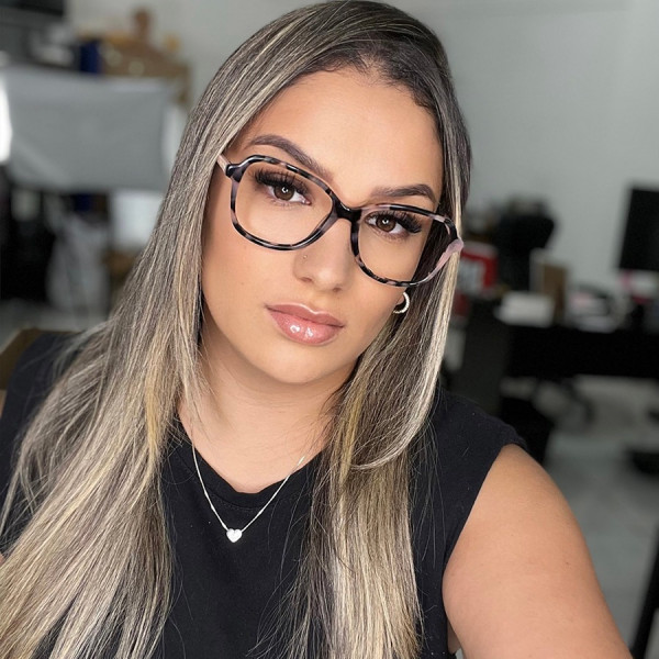 Armação de Óculos Quadrado TF2211 Rosa Tartaruga