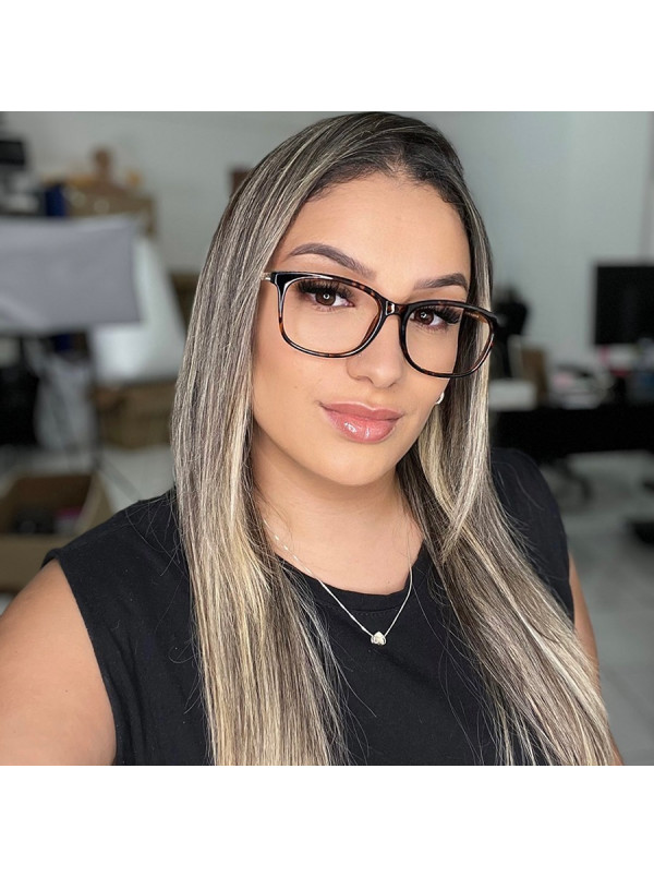 Armação de Óculos Retangular TF2131 Marrom Tartaruga