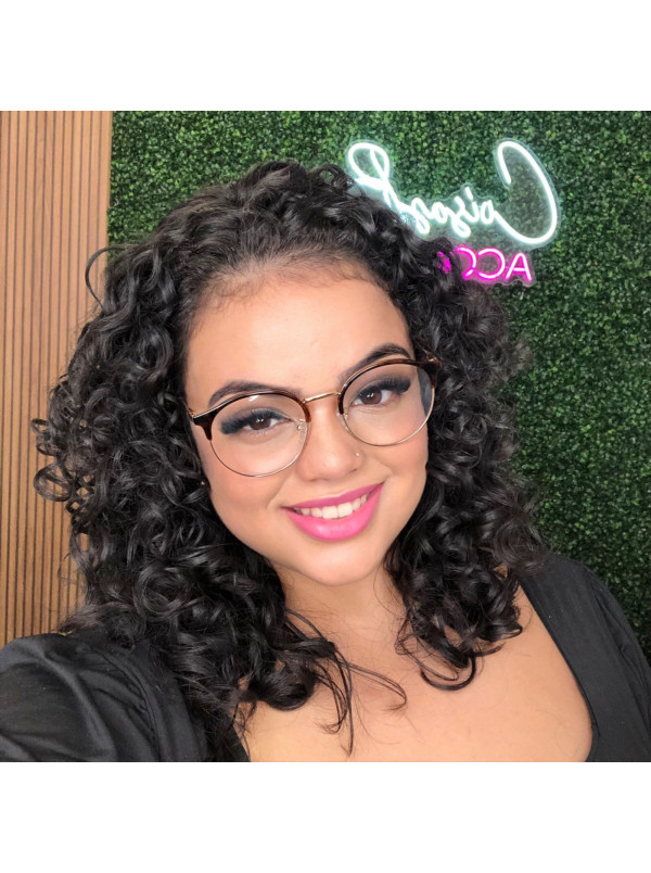 Armação de Óculos Redondo Metal FF0062 Marrom Tartaruga