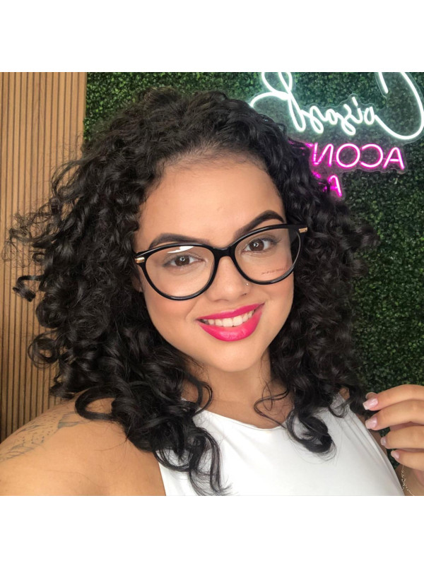 Armação de Óculos Oval LQ0097 Preto