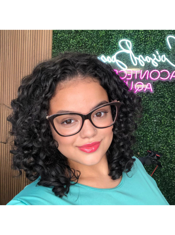 Armação de Óculos Quadrado GG10120 Preto e Rosa