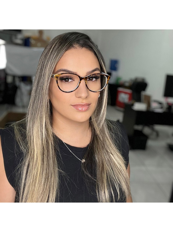 Armação de Óculos Oval TF2175 Tartaruga e Verde