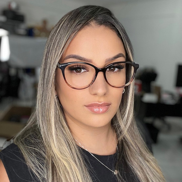 Armação de Óculos Oval TF2175 Preto Degrade