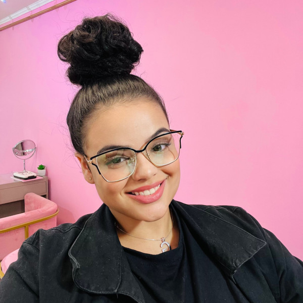 Armação de Óculos Quadrada PD54 Dourado e Azul