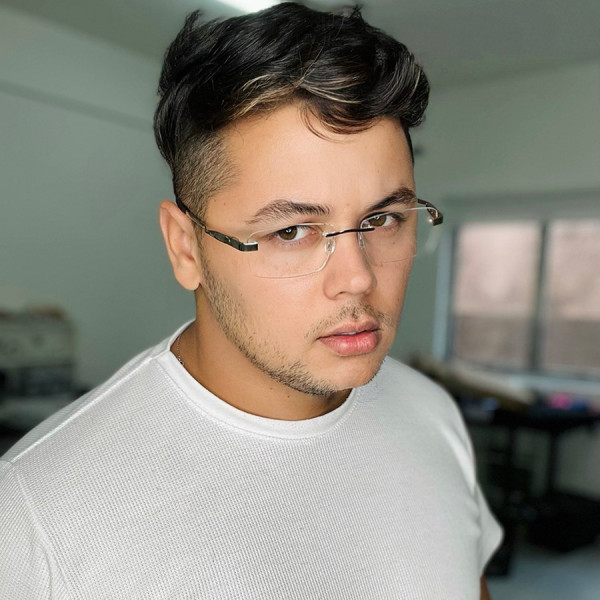 Armação de Óculos Flutuante Sem Aro O1267 Prata