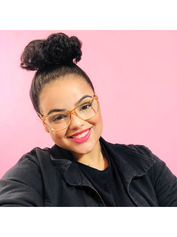 Armação de Óculos Quadrada  DG6109 Laranja e Nude