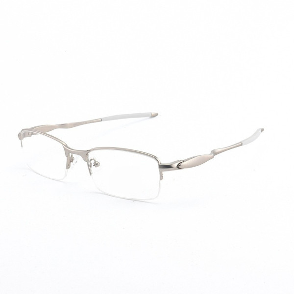 Armação de Óculos Meio Aro Evade OX3208 Prata e Branco