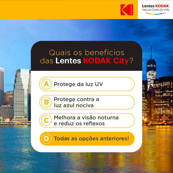 Par de Lentes Kodak City Blue 1.56