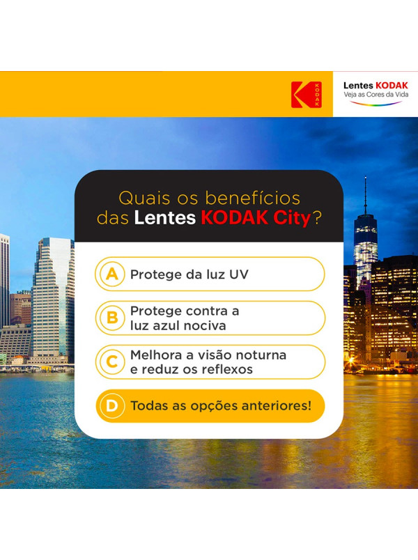 Par de Lentes Kodak City Blue 1.56