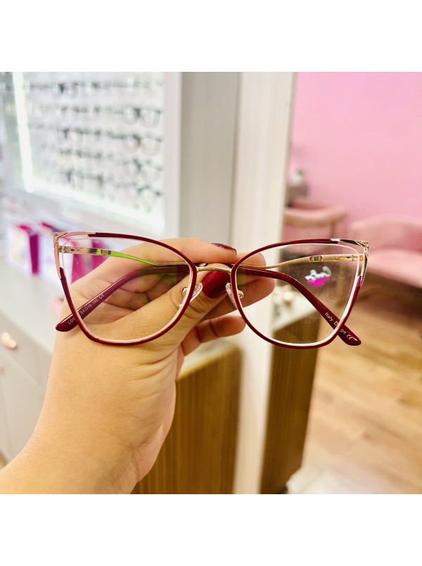 Armação de Óculos Quadrado LQ5046 Vermelho