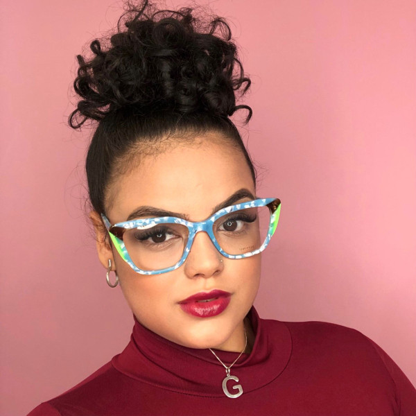 Armação de Óculos Gatinho DLYY7014 Azul