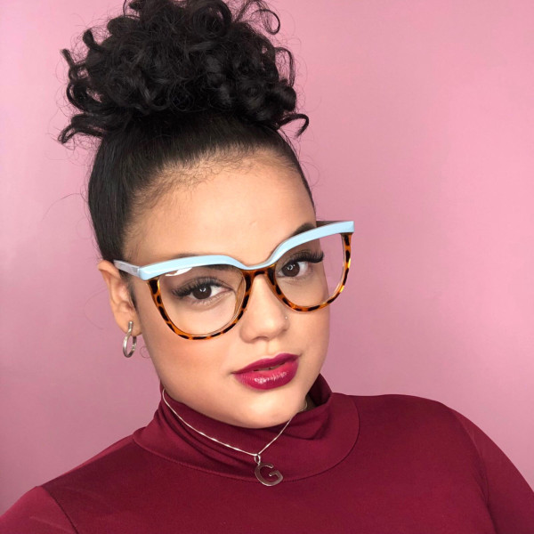 Armação de Óculos Quadrado 82074 Azul e Tartaruga