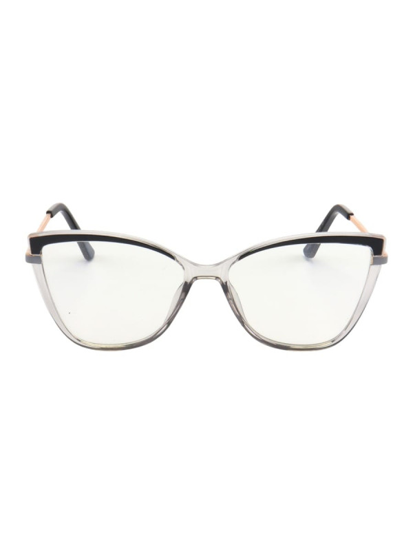 Armação de Óculos Quadrado TR90 Preto e Cinza