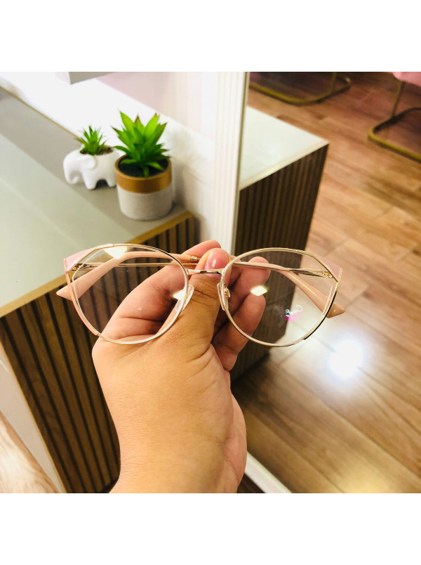 Armação de Óculos Oval LQ0208 Rosa