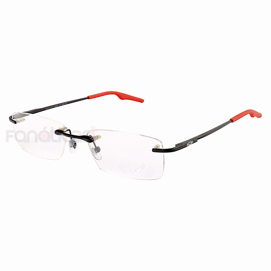 Armação de Óculos Retangular Flutuante Sem Aro Wingback Preto Vermelho