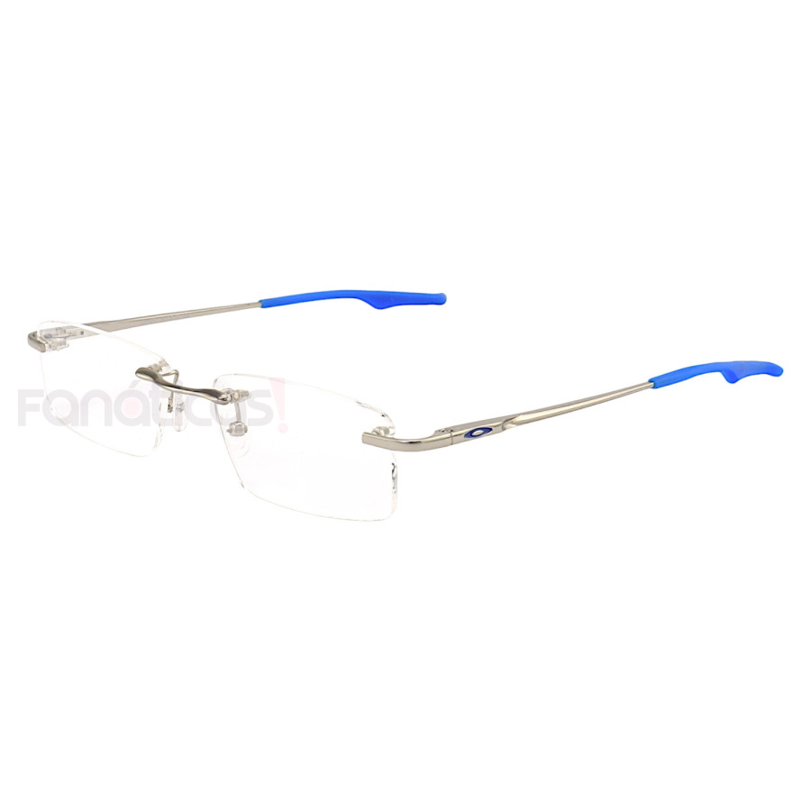 Armação de Óculos Retangular Flutuante Sem Aro Wingback Prata e Azul