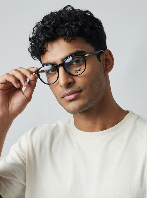 Armação de Óculos Redondo Pers 3183V Preto