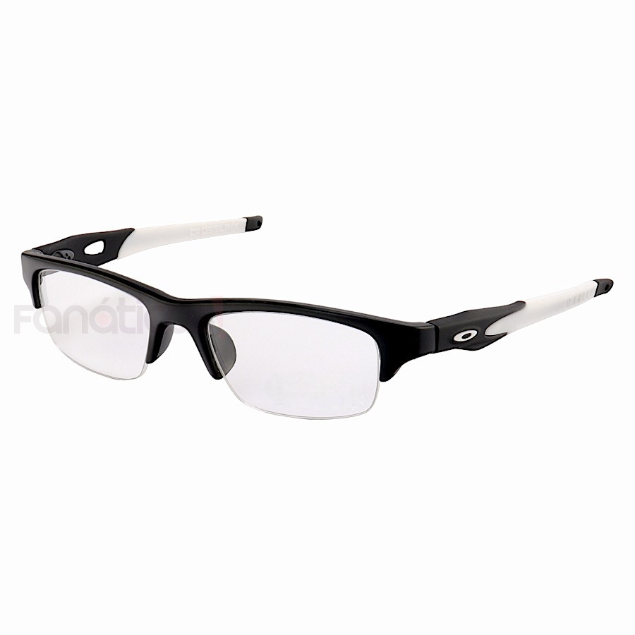 Armacao de Óculos Crosslink OX8038 Meio Aro Preto e Branco