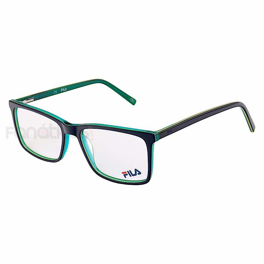 Armação de Óculos Retangular Masculina FL7062 Azul e Verde