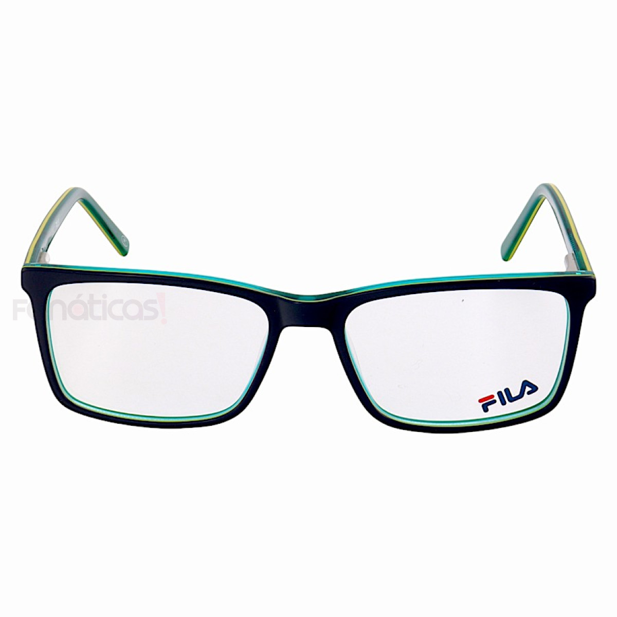 Armação de Óculos Retangular Masculina FL7062 Azul e Verde