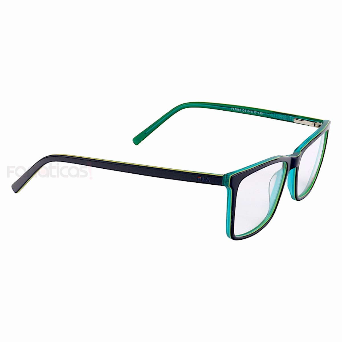 Armação de Óculos Retangular Masculina FL7062 Azul e Verde