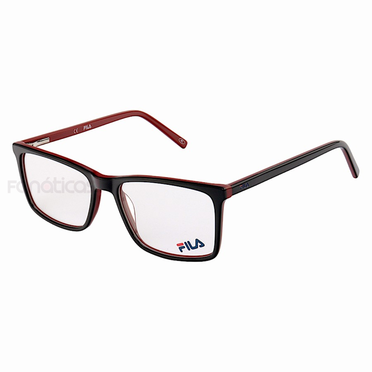 Armação de Óculos Retangular Masculina FL7062 Preto e Vermelho