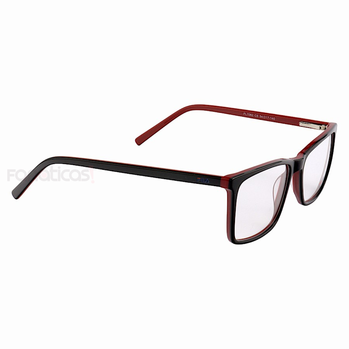 Armação de Óculos Retangular Masculina FL7062 Preto e Vermelho
