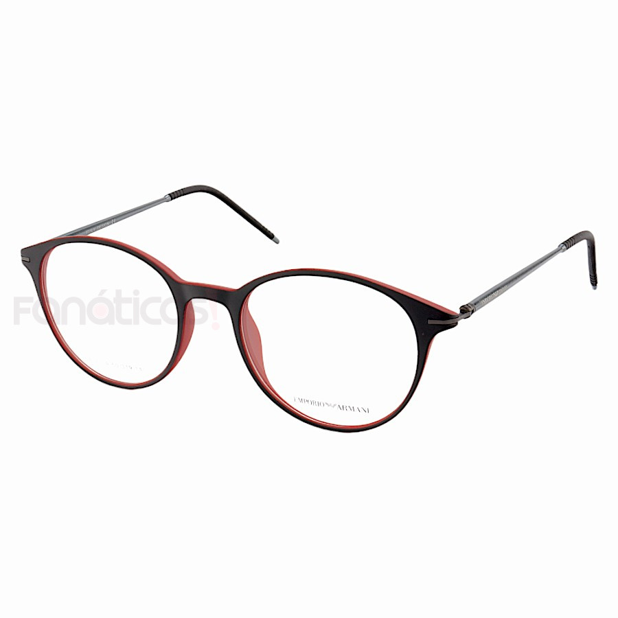 Armação de Óculos Redondo EA3215 Preto e Vermelho