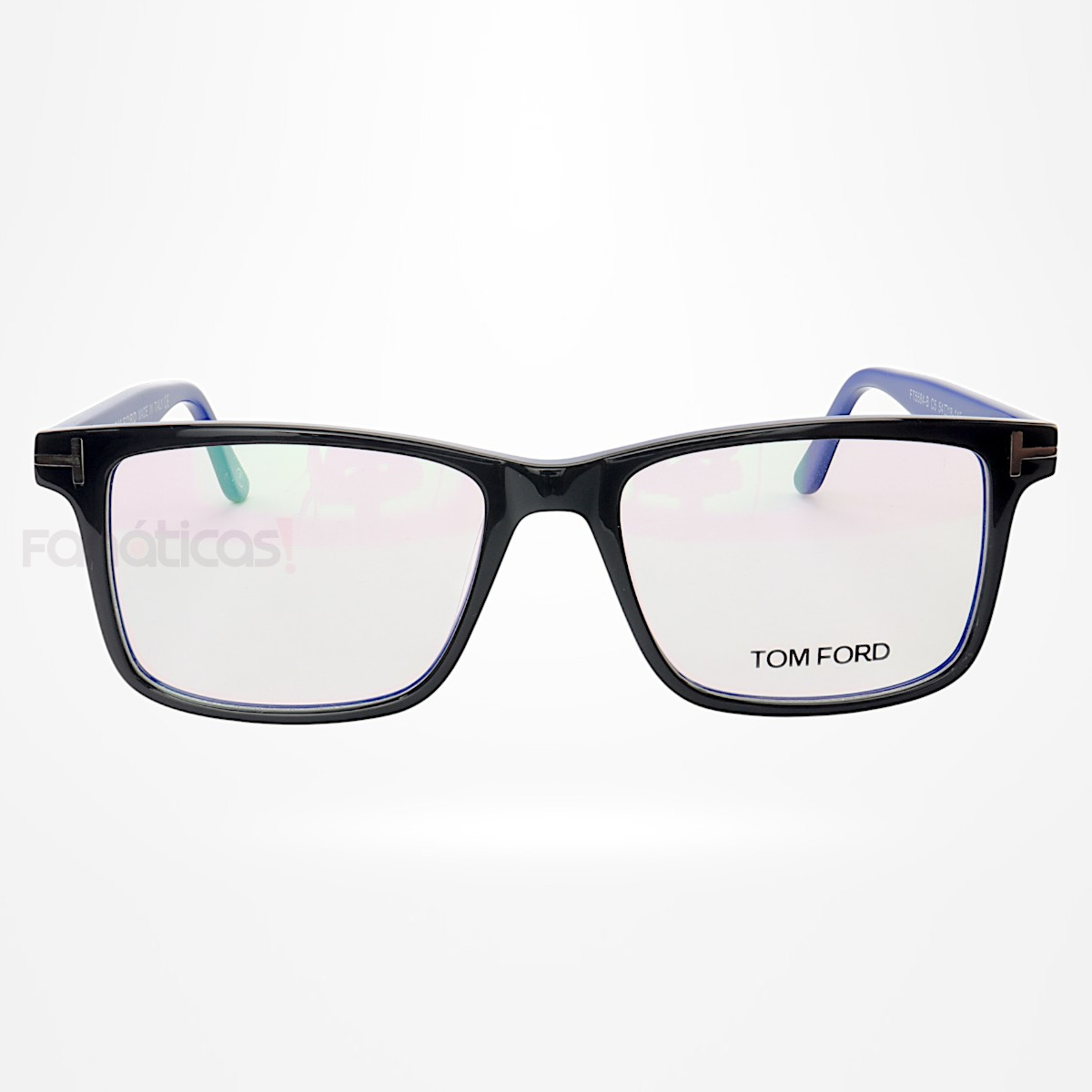 Armação de Óculos Quadrado TF5584 Preto e Azul