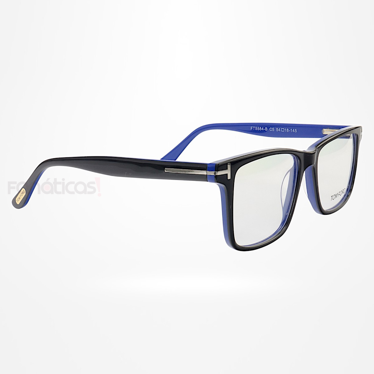 Armação de Óculos Quadrado TF5584 Preto e Azul