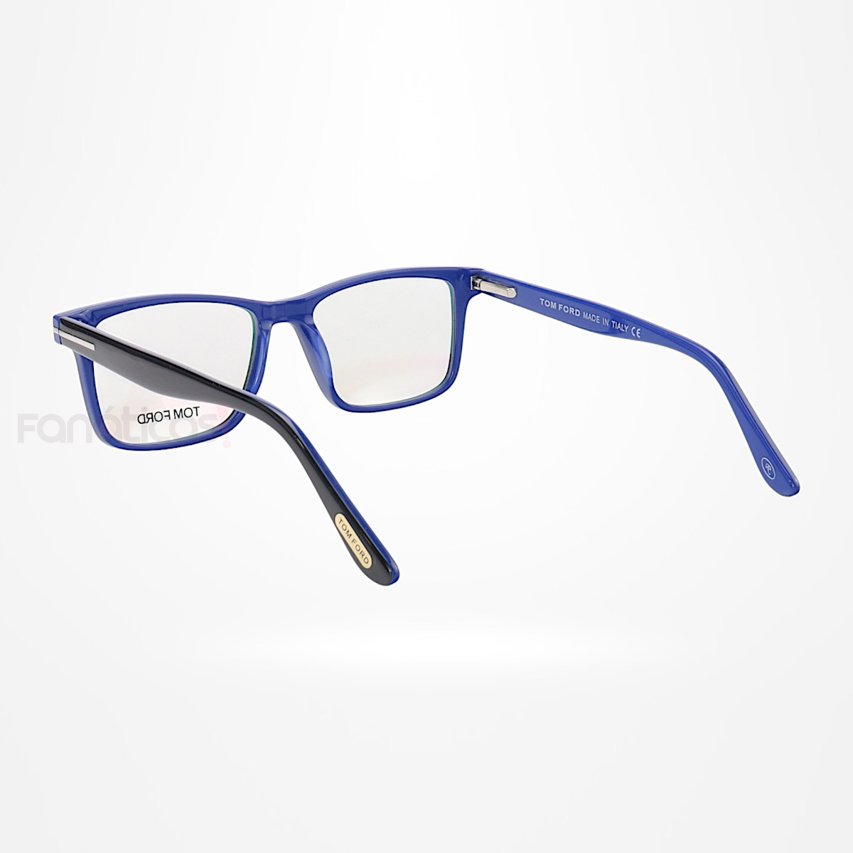 Armação de Óculos Quadrado TF5584 Preto e Azul