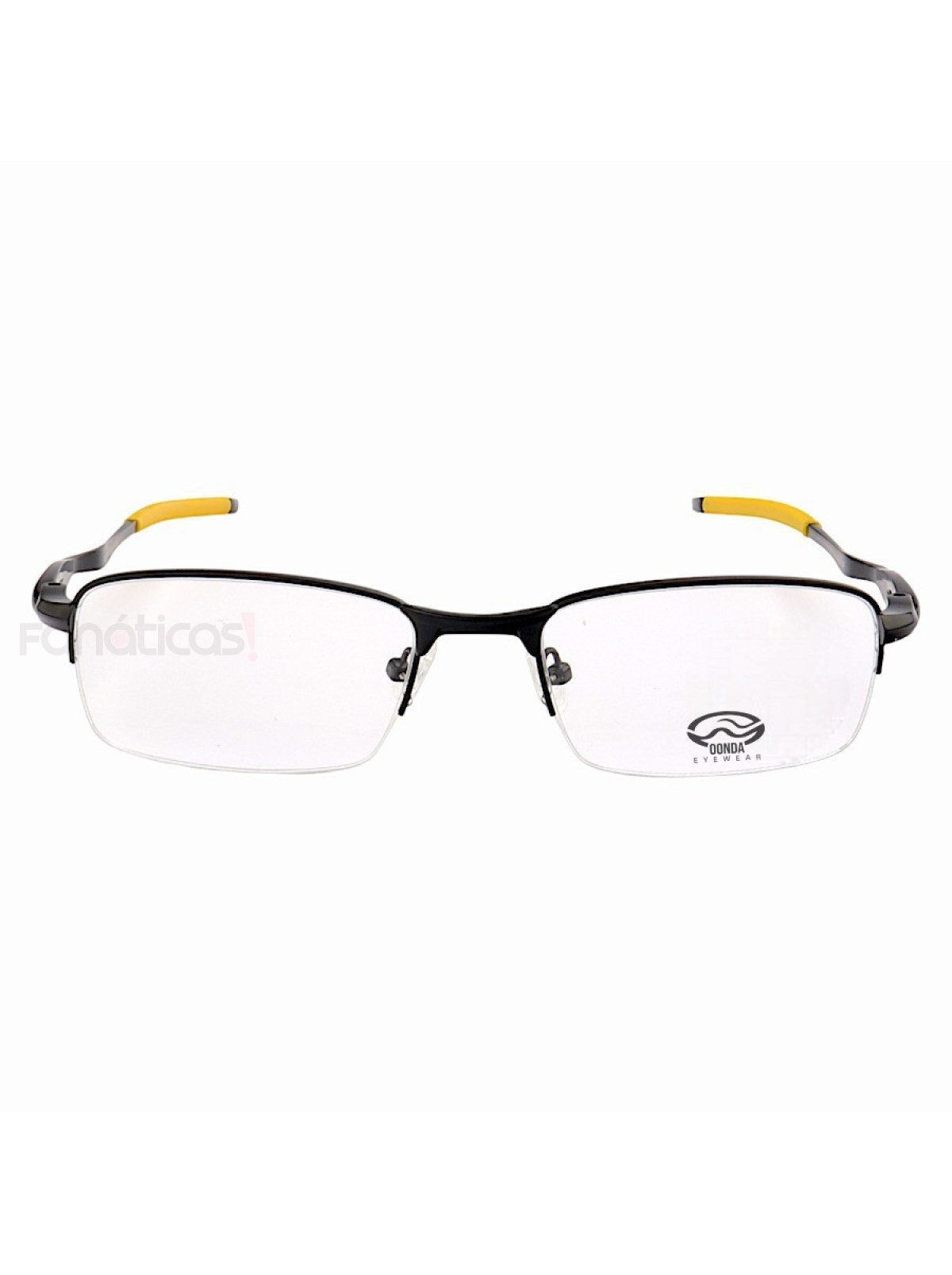 Armação de Óculos Meio Aro Evade OX3208 Preto e Amarelo