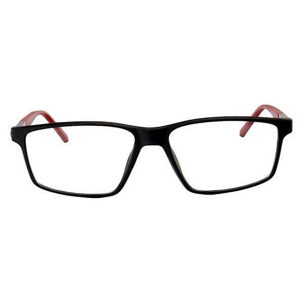 Armação de Óculos Retangular Molas 180 C5 GZ9141 Preto e Vermelho