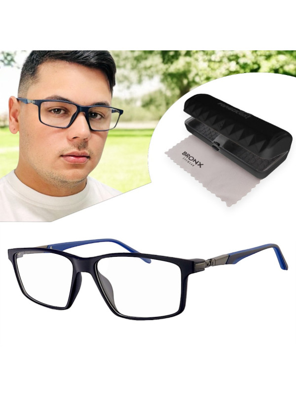 Armação de Óculos Retangular Molas 180 Graus C4 GZ9141 Azul