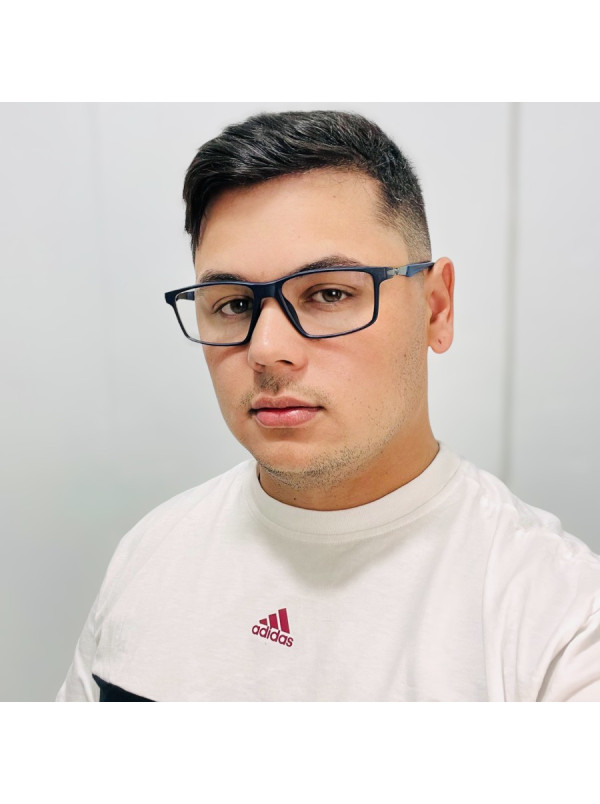 Armação de Óculos Retangular Molas 180 Graus C4 GZ9141 Azul