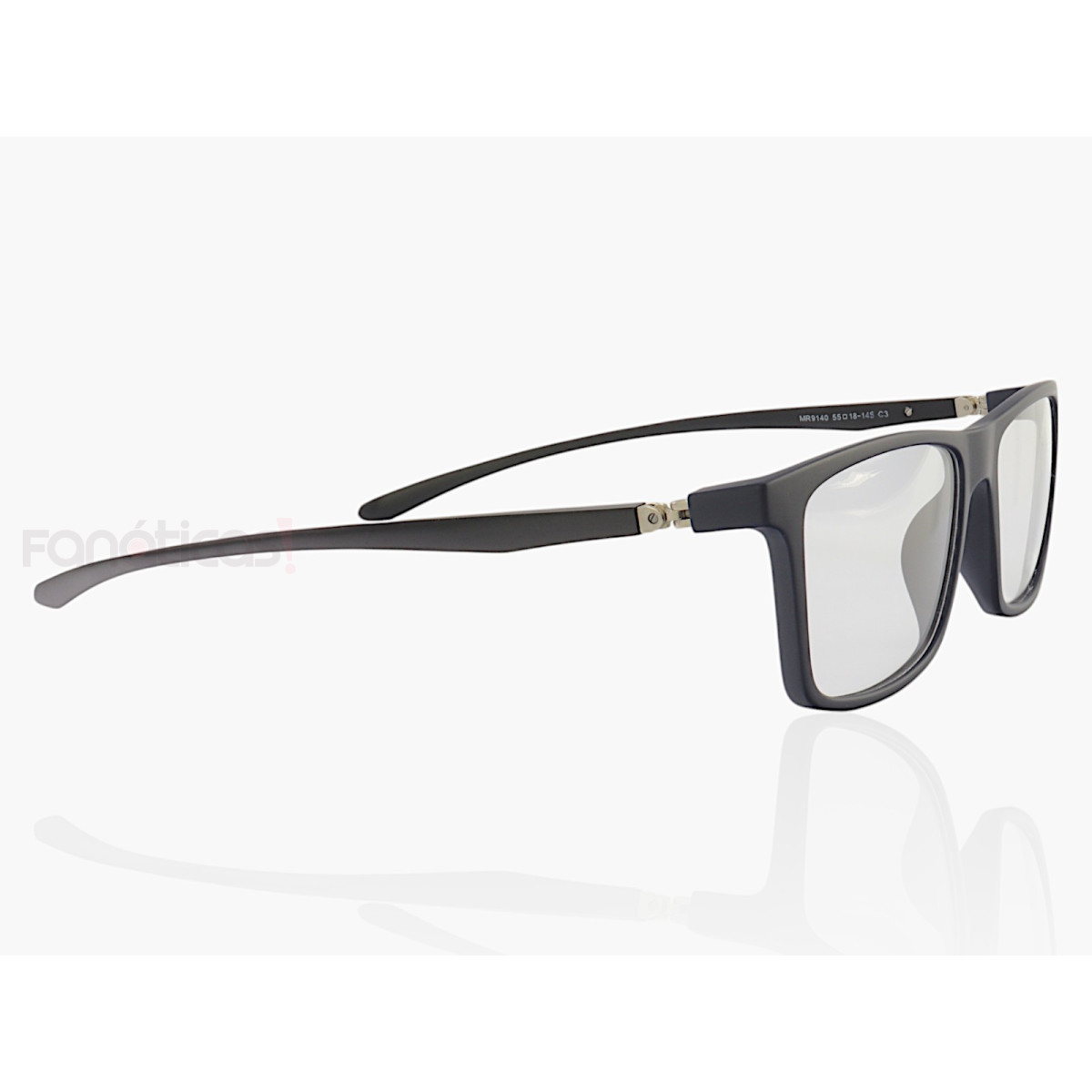 Armação de Óculos Retangular 360 C3 MR9140 Azul e Preto